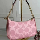 COACH Teri Shoulder Bag Signature Canvas Powder Pink CAL51 New