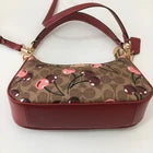 NWT Coach CY694 Teri Shoulder Bag Signature Canvas Cherry Print Tan Brown