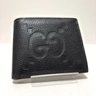 Gucci Jumbo GG Bifold Wallet Black Leather 8 Card Slots Made in Italy with Box