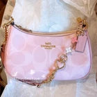 COACH Teri Shoulder Bag Signature Canvas Powder Pink CAL51 New