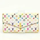 Louis Vuitton Monogram Multicolor Long Wallet White PVC Leather Trim Used – Japan