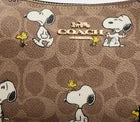 NWT Coach Teri Shoulder Bag Signature Canvas Leather Snoopy Print CBJ88