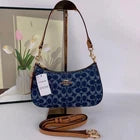 Coach CAF82 Teri Shoulder Bag Signature Denim/Natural – Designer Crossbody Purse