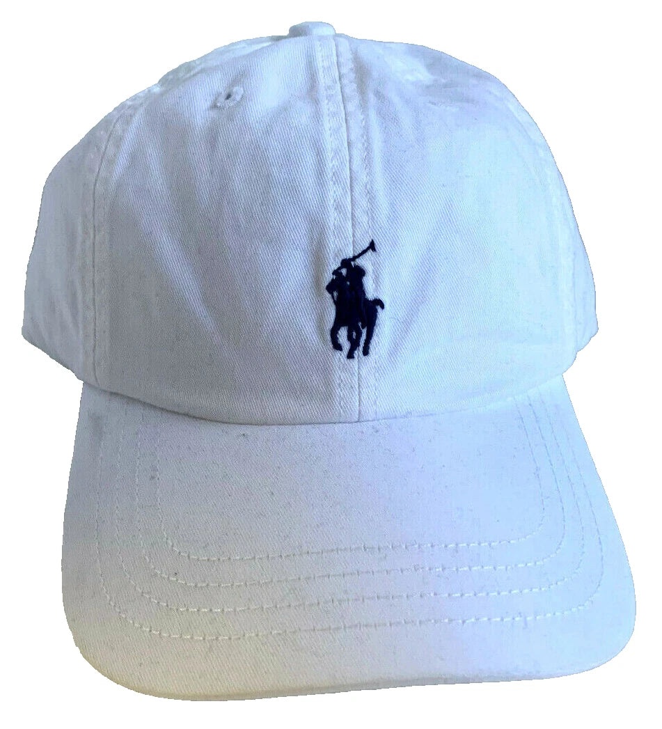 NEW Ralph Lauren POLO Men's Golf Hat Sport Classic Cap – White/Navy