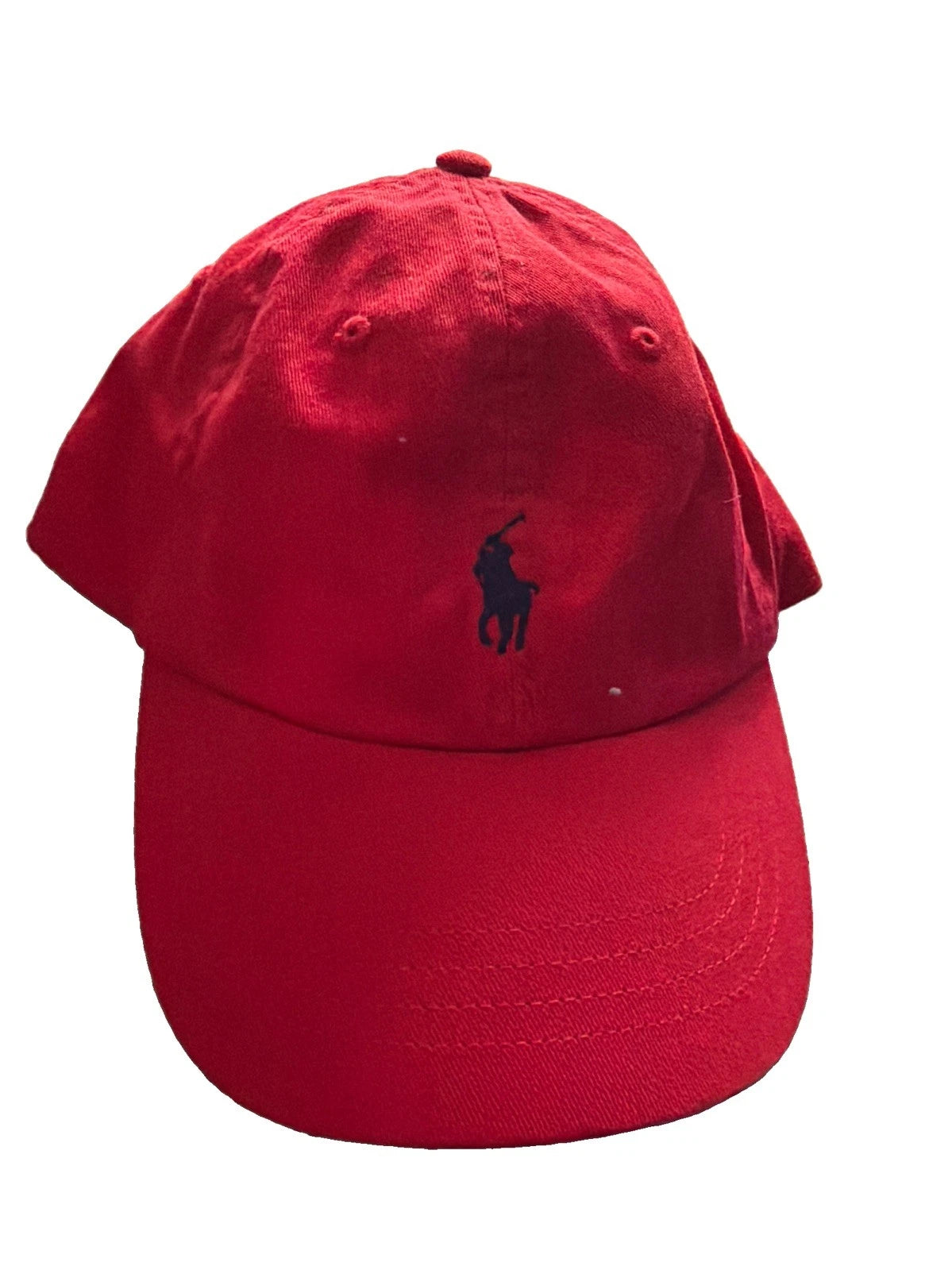 New Ralph Lauren Polo Men's Baseball Cap – Solid Red with Navy Polo Player