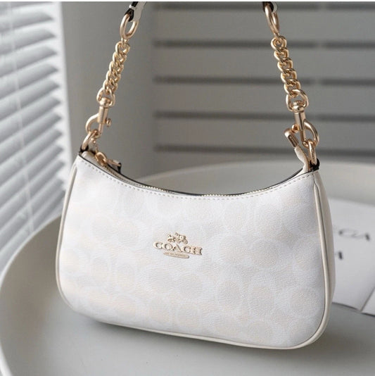 NEW Coach Teri Shoulder & Crossbody Bag CA548 – White Canvas & Leather